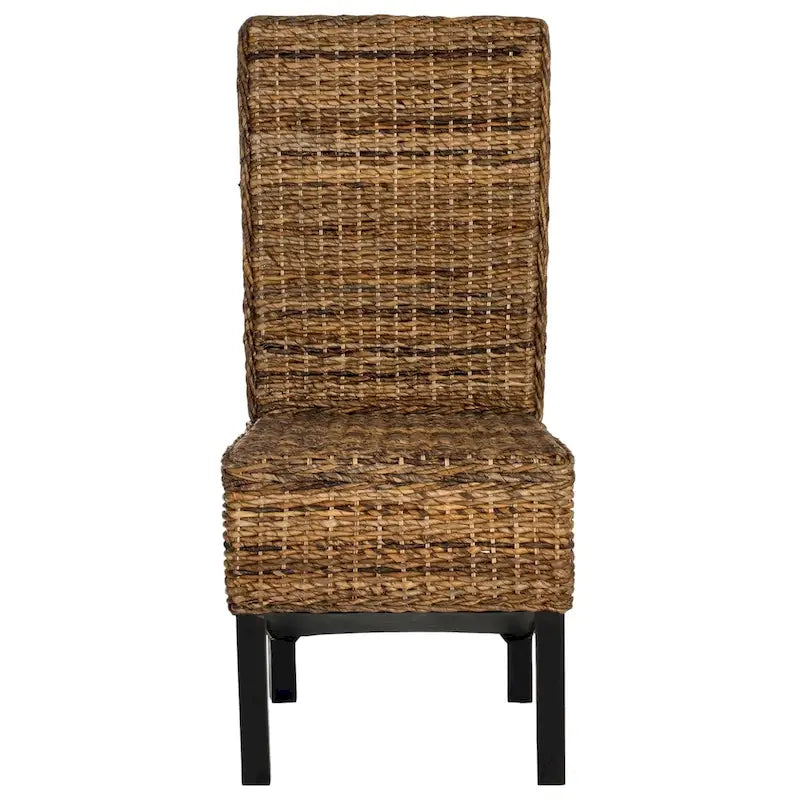 Set aus 2 Esszimmerstühlen aus natürlichem Flechtwerk, 19 B × 22 T × 41 H, Boho-Küstenstil