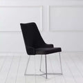 HOMES: Inside + Out Set of 2 Chander Glam Microfiber Upholstered Dining Chairs Black