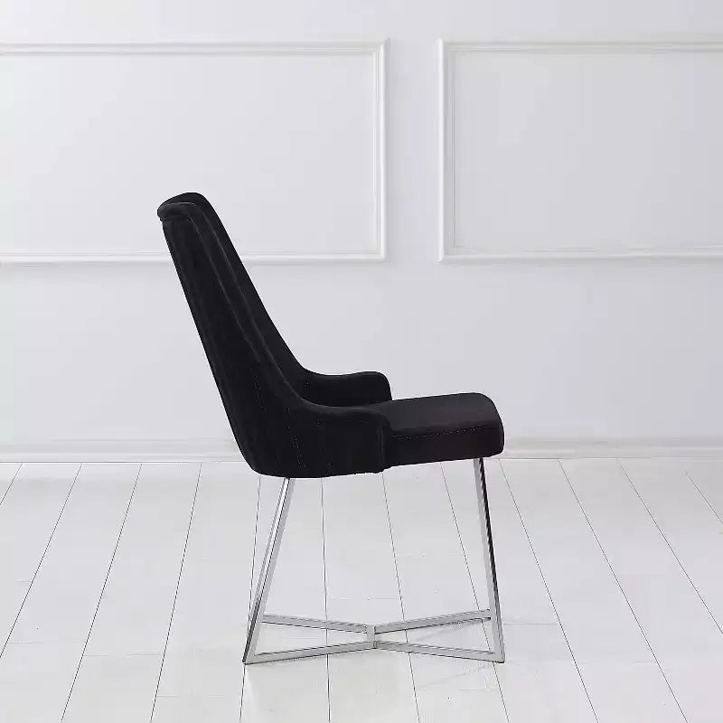 Set di 2 sedie da pranzo Chander Glam in microfibra imbottita