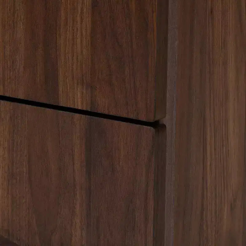 Comodino a 2 cassetti in legno Graceland marrone noce/oro
