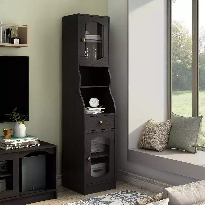 Jenny Armadietto a colonna da 70.8" con cassetto Espresso