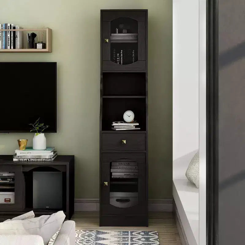 Jenny Armadietto a colonna da 70.8" con cassetto Espresso