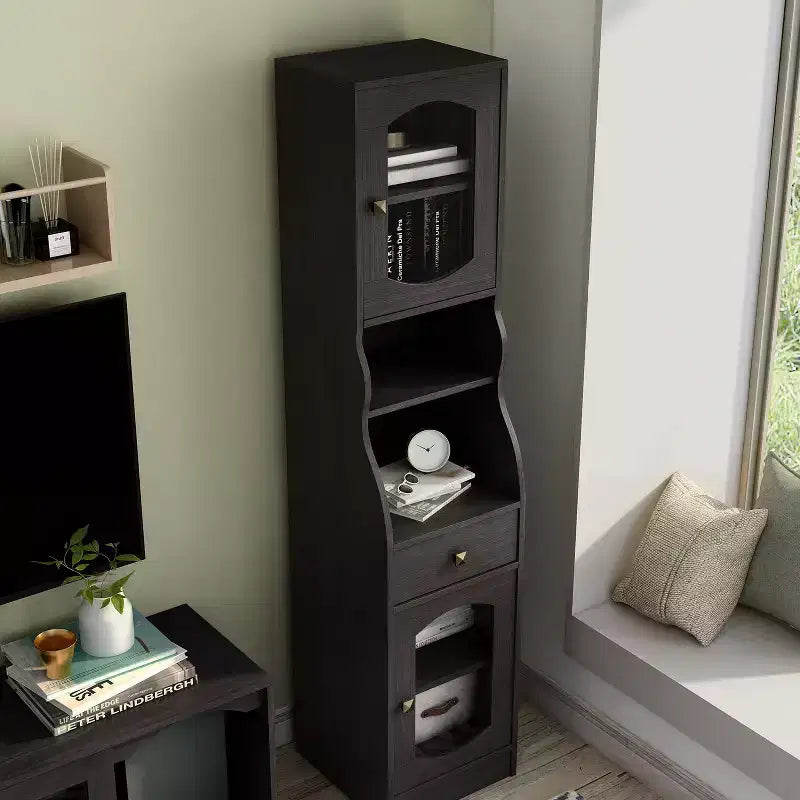 Jenny Armadietto a colonna da 70.8" con cassetto Espresso