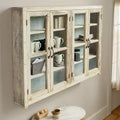Mobile Contenitore Decorativo in Legno Marrone a 4 Ante, Alto 101,6 cm