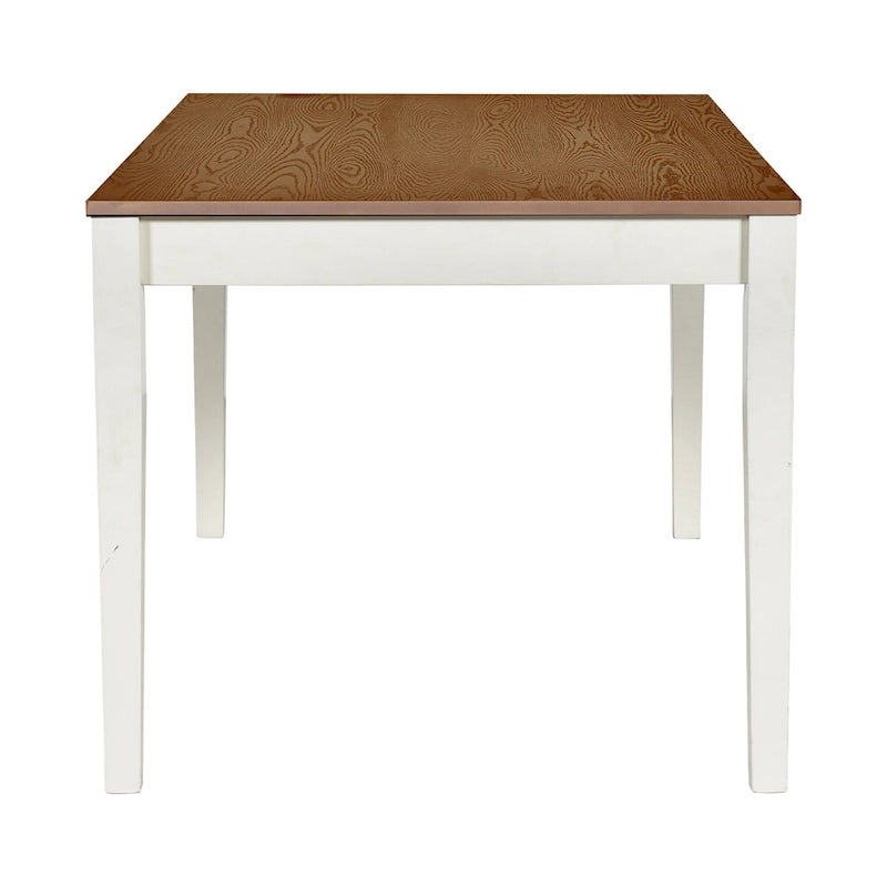 6-teiliges Esszimmer-Set aus Holz mit 4 Stühlen und Bank, Tisch mit Schublade