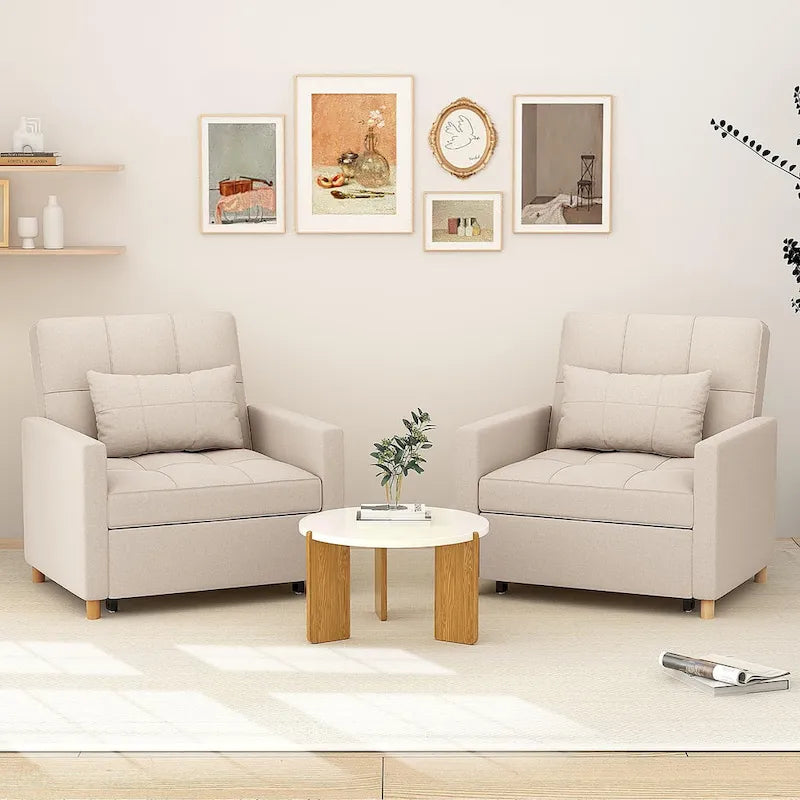 AECOJOY 3-in-1 slaapbankstoel met kussen en verstelbare rugleuning