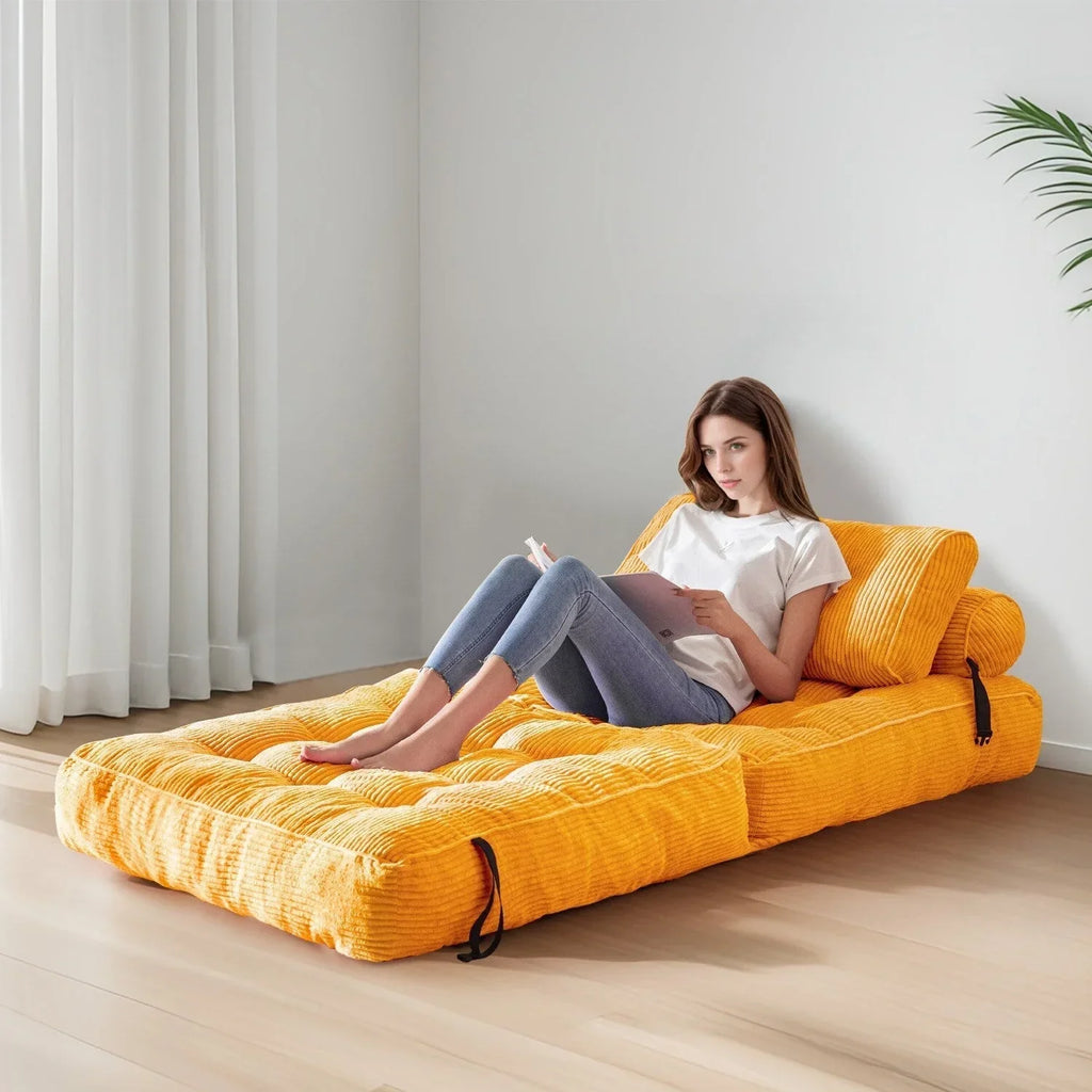 8 Cord-Sofa zum Zusammenklappen, Schlafsofa, Einzel