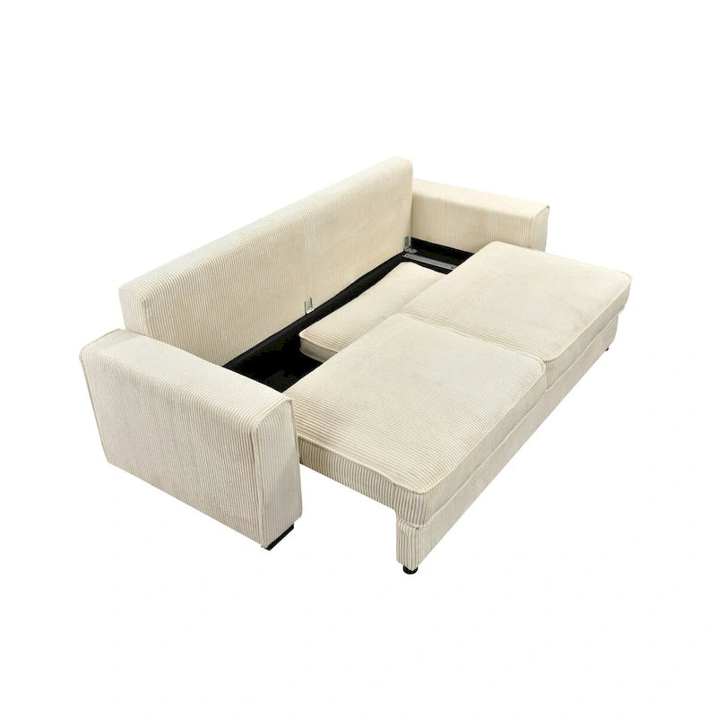 Sofá-cama grande Roomfitters com arrumação, sofá moderno de 3 lugares, sofá com encosto estofado para espaços pequenos