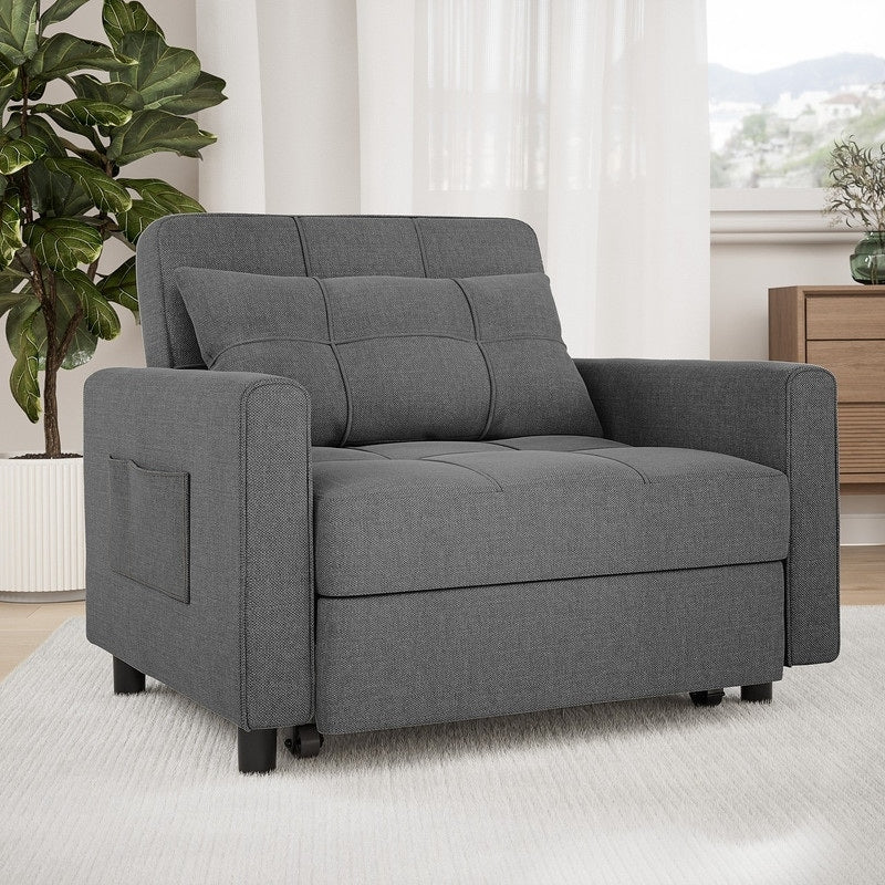 Sofá-cama ajustável 3 em 1, sofá-cadeira extraível, cama dobrável convertível para a sala de estar