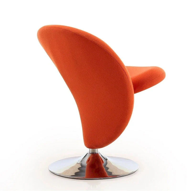 Manhattan Comfort Curl drehbarer Akzentstuhl aus Wollmischgewebe mit Chromgestell (2er-Set)