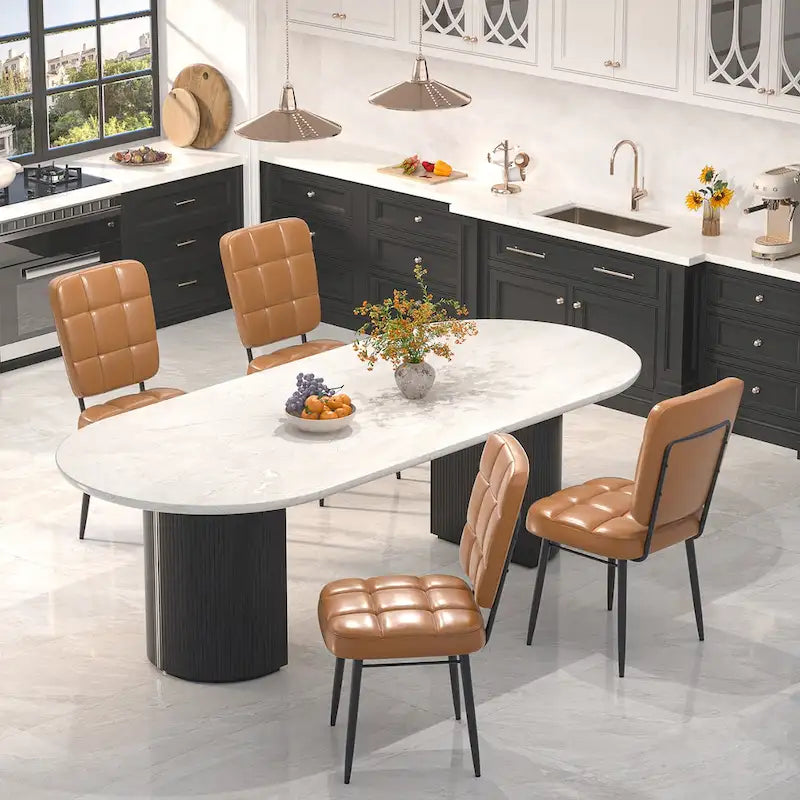 Chaises de salle à manger modernes, lot de 2/4/6/8, chaises de cuisine rembourrées avec coussin épais pour salle à manger