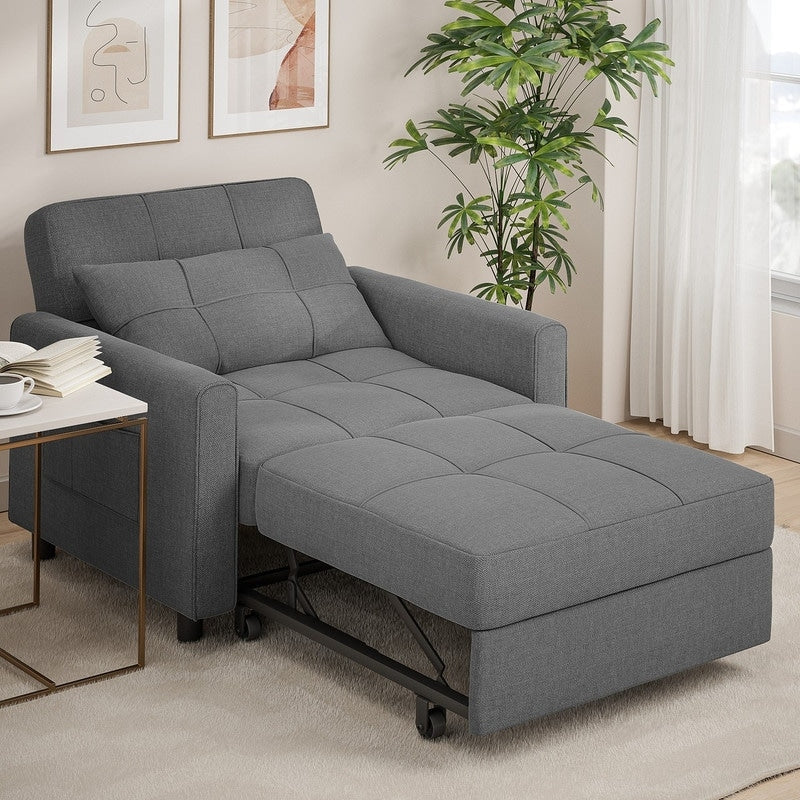 Sofá-cama ajustável 3 em 1, sofá-cadeira extraível, cama dobrável convertível para a sala de estar