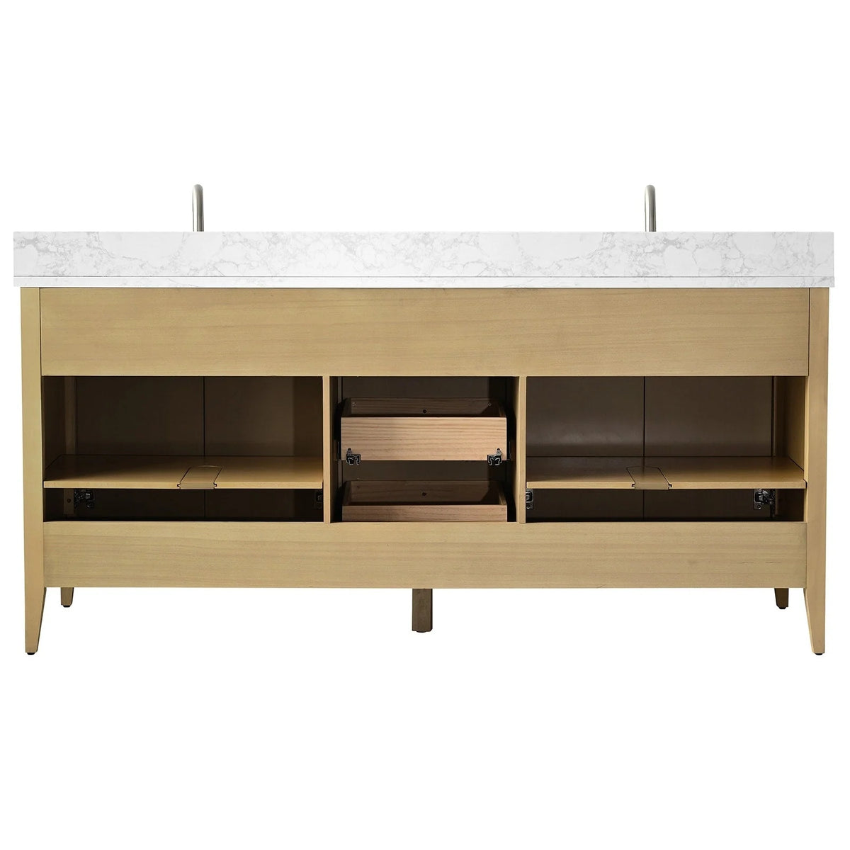 Mobile bagno Vanity Art 72 con doppio lavabo e piano in marmo composito