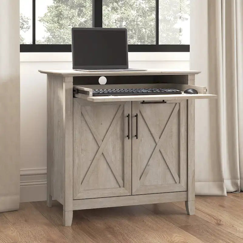 Bureau secrétaire Key West avec meuble de rangement, par Bush Furniture