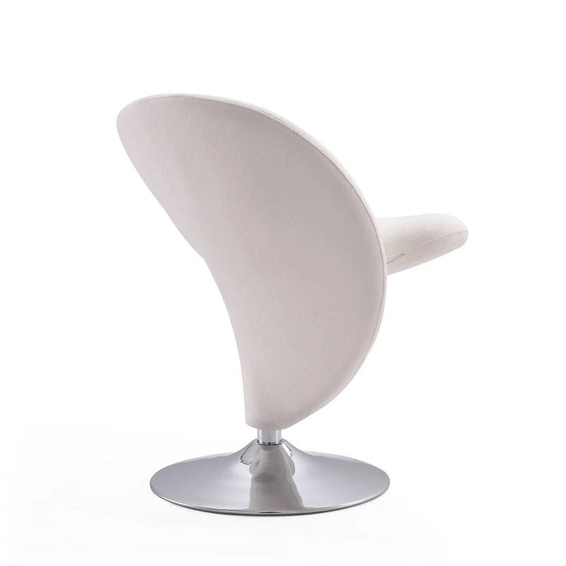 Manhattan Comfort Curl drehbarer Akzentstuhl aus Wollmischgewebe mit Chromgestell (2er-Set)
