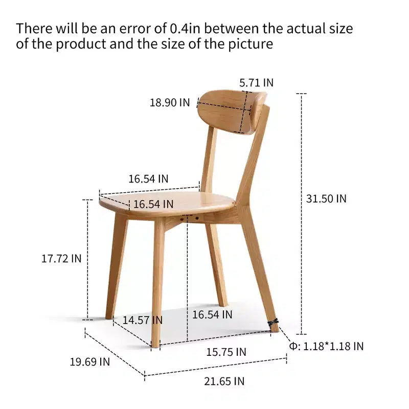 MAYEERTY Set aus 4 Esszimmerstühlen aus Massivholz, natürliche Holzstühle für Küche, Esszimmer oder Wohnzimmer