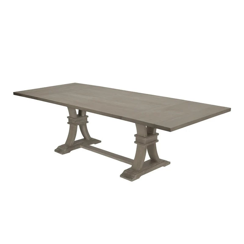 Set da pranzo rustico grigio allungabile Best Quality Furniture da 9 pezzi
