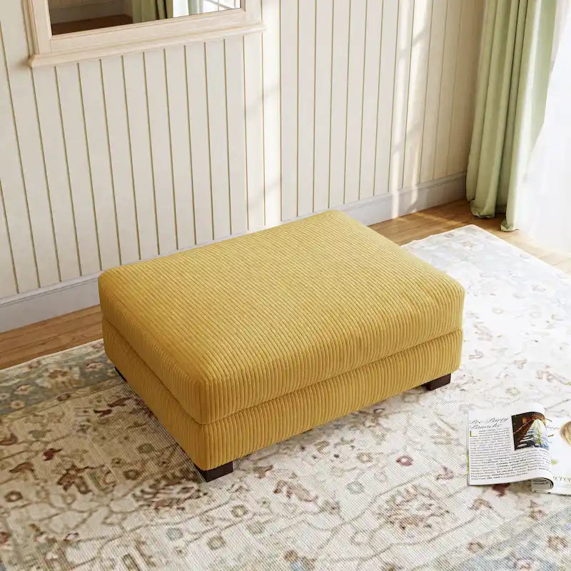 Pouf moderno oversize in tessuto a coste