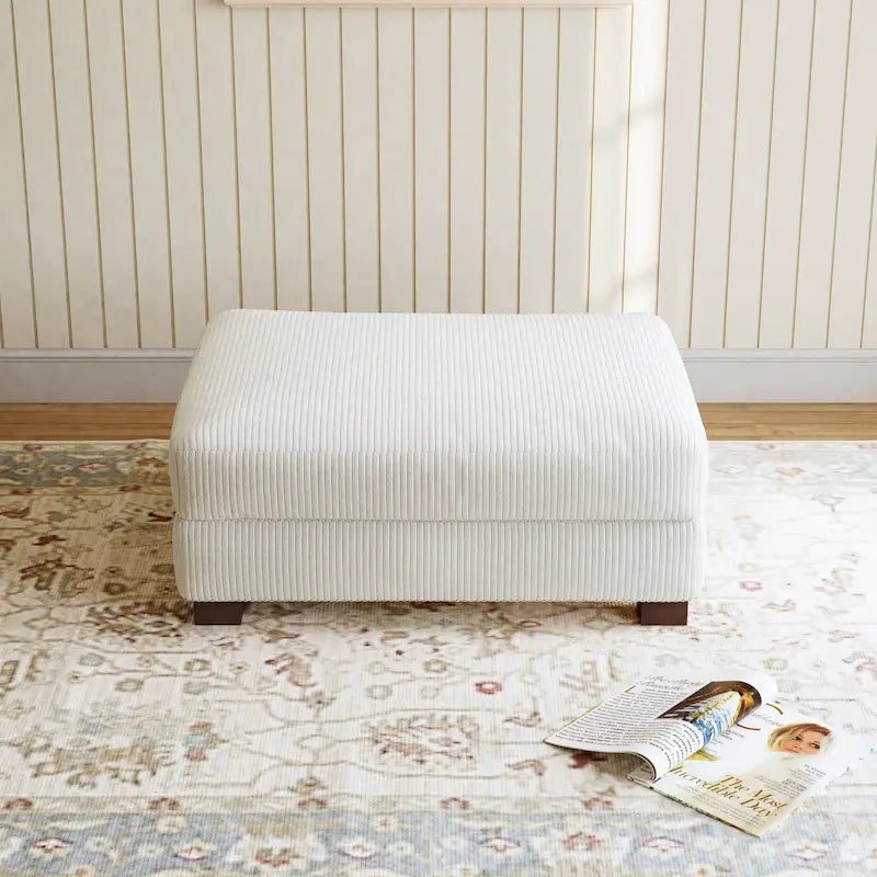 Pouf moderno oversize in tessuto a coste