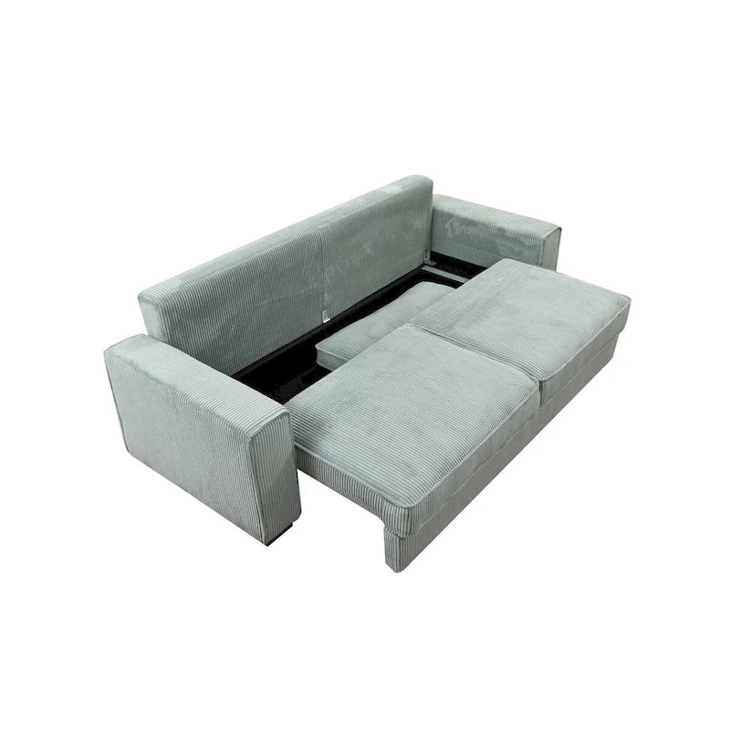 Sofá-cama grande Roomfitters com arrumação, sofá moderno de 3 lugares, sofá com encosto estofado para espaços pequenos