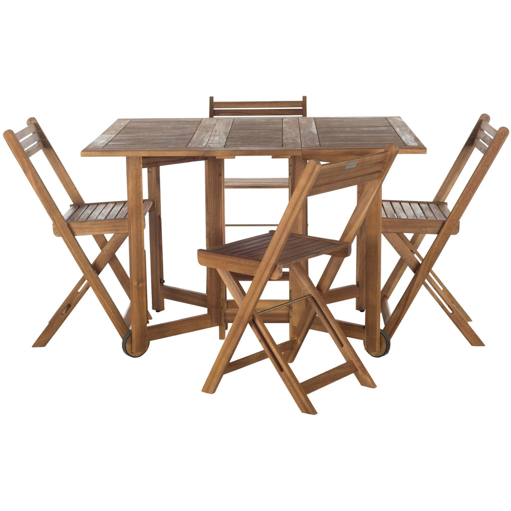 Conjunto de mesa de jantar exterior SAFAVIEH Brandy com 5 peças - 43Wx35Dx29H