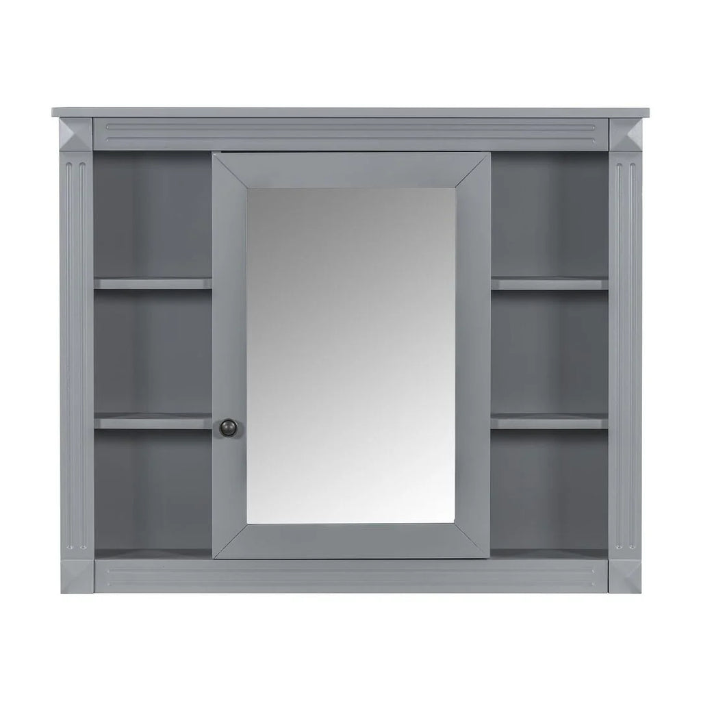 Moderne badkamermeubelset van 36 inch met wastafelblad, spiegelkast, 2 deuren en 2 laden