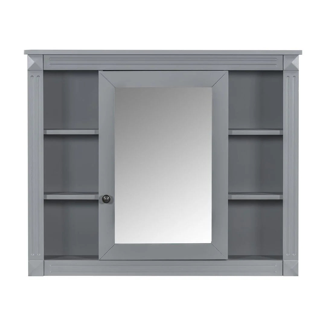 Moderne badkamermeubelset van 36 inch met wastafelblad, spiegelkast, 2 deuren en 2 laden