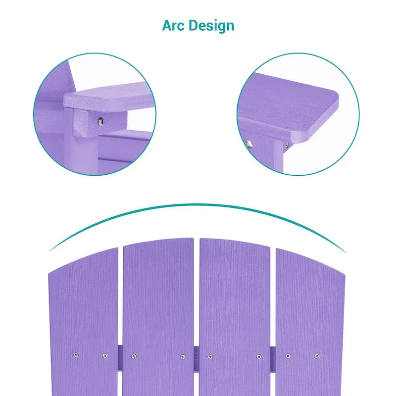 Conjunto de 4 cadeiras Adirondack de exterior em madeira resistente às intempéries Bonosuki