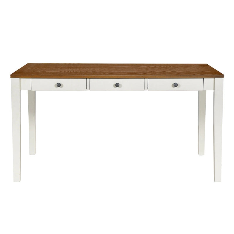 6-teiliges Esszimmer-Set aus Holz mit 4 Stühlen und Bank, Tisch mit Schublade