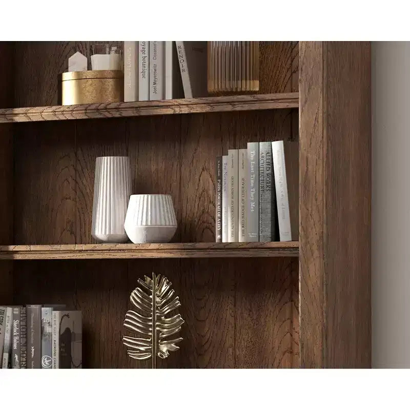Bibliothèque murale haute traditionnelle de 94 po, marron, collection Stratton - Martin Furniture