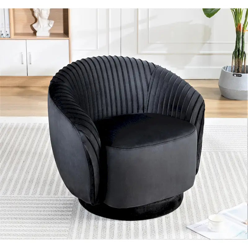 Petit fauteuil pivotant en velours Milvo