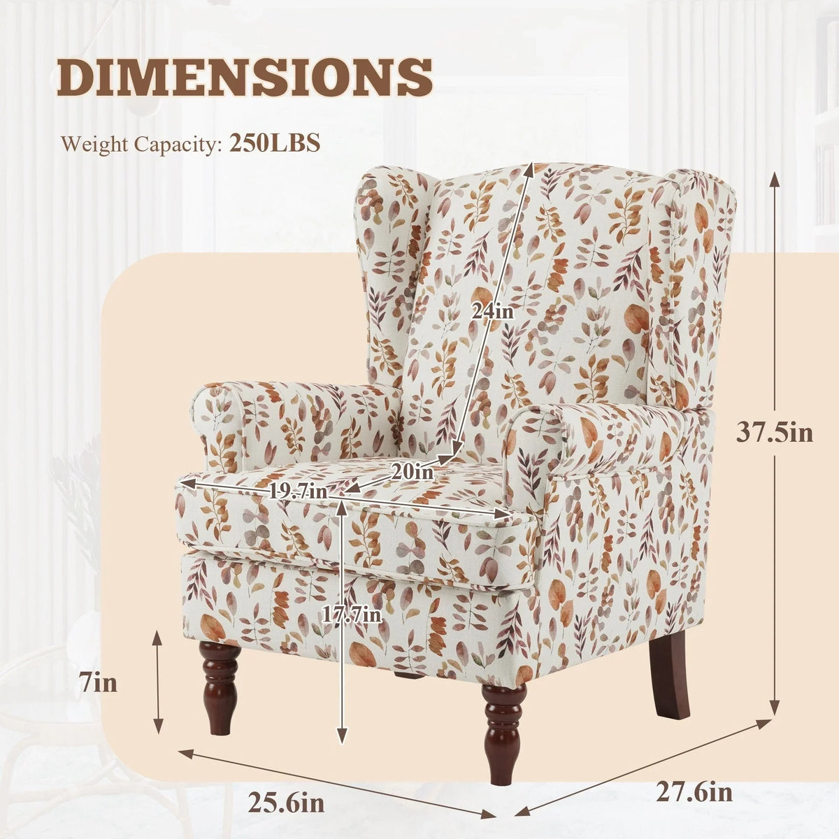 Fauteuil d’appoint moderne Erommy, fauteuil à dossier haut, canapé une place en tissu rembourré avec boutons et pieds en bois pour le salon