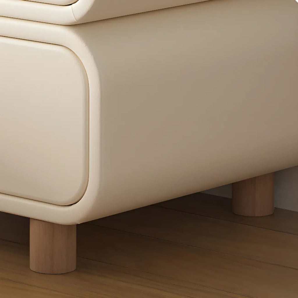 Mesa de cabeceira escandinava Pleather com acabamento em pele sintética