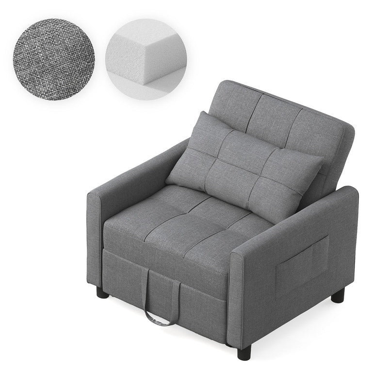 Sofá-cama ajustável 3 em 1, sofá-cadeira extraível, cama dobrável convertível para a sala de estar