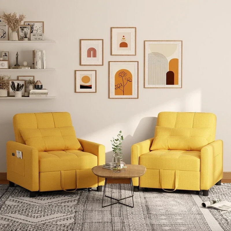 Sofá-cama ajustável 3 em 1, sofá-cadeira extraível, cama dobrável convertível para a sala de estar