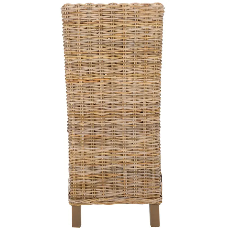 Set aus 2 Esszimmerstühlen aus natürlichem Flechtwerk, 19 B × 22 T × 41 H, Boho-Küstenstil