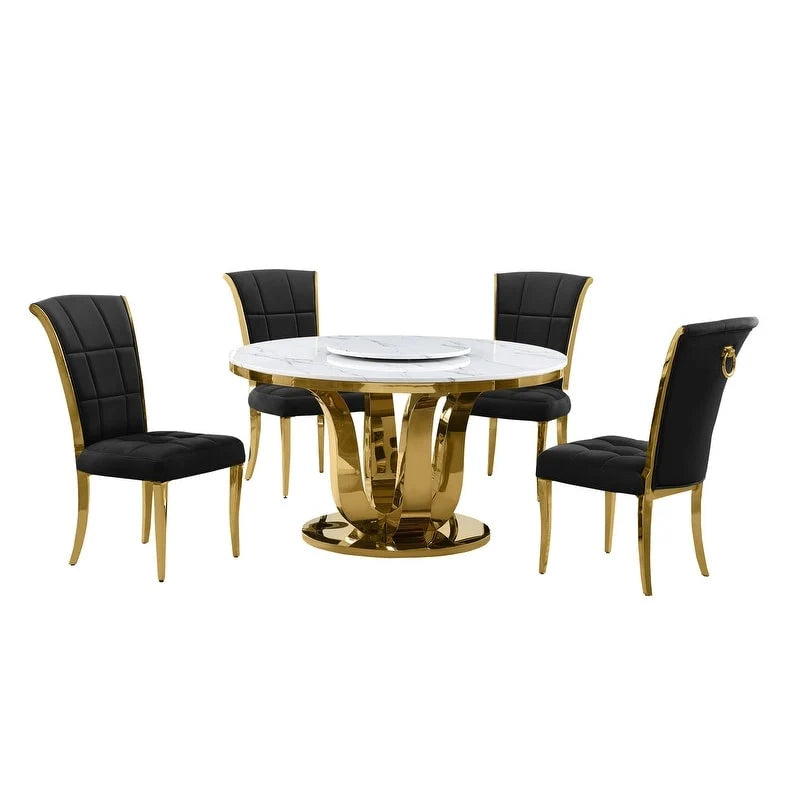 Conjunto de jantar redondo de 5 peças Best Quality Furniture D325-SC324-7