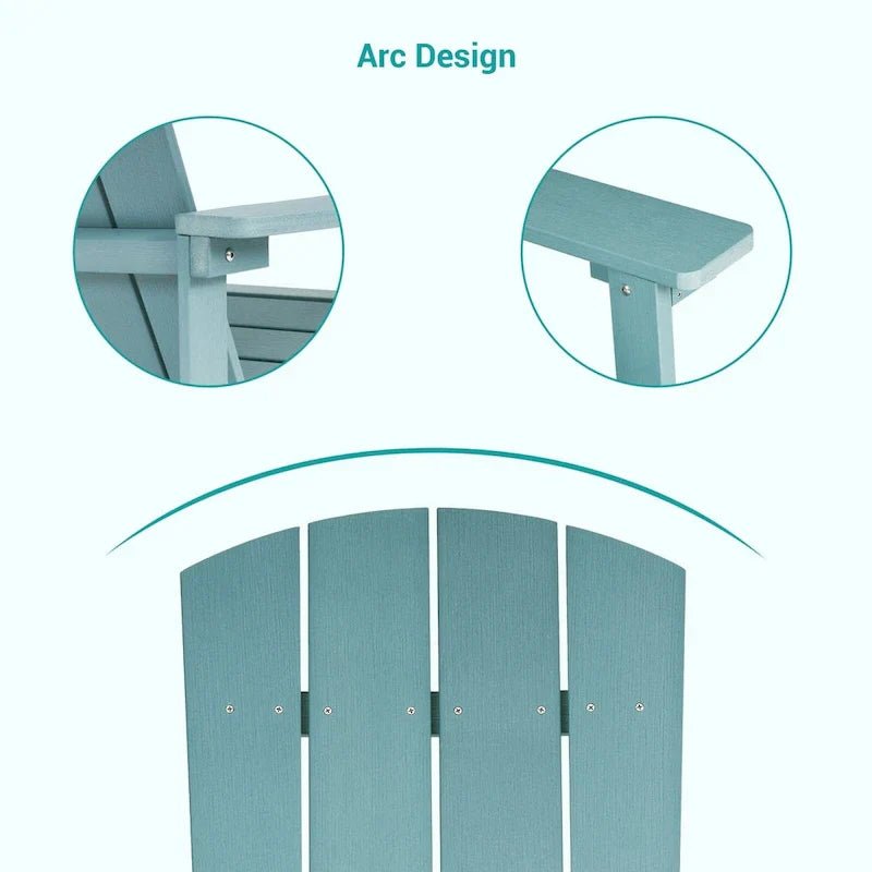 Conjunto de 4 cadeiras Adirondack de exterior em madeira resistente às intempéries Bonosuki