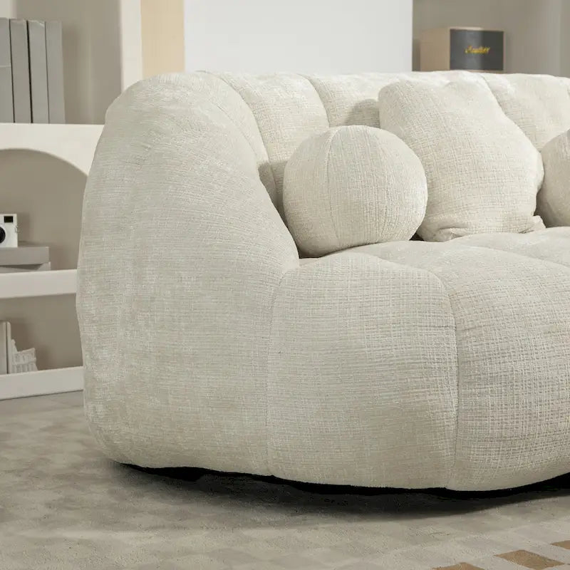 Witte chenille loungefauteuil van 63,78 met schuim met hoge dichtheid
