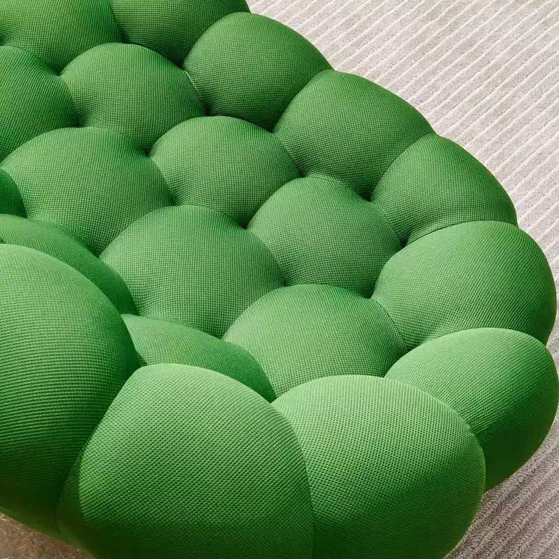 Sofá de chão Bubble de 47 polegadas com design curvo, cadeira tipo pufe 3D para a sala de estar, verde