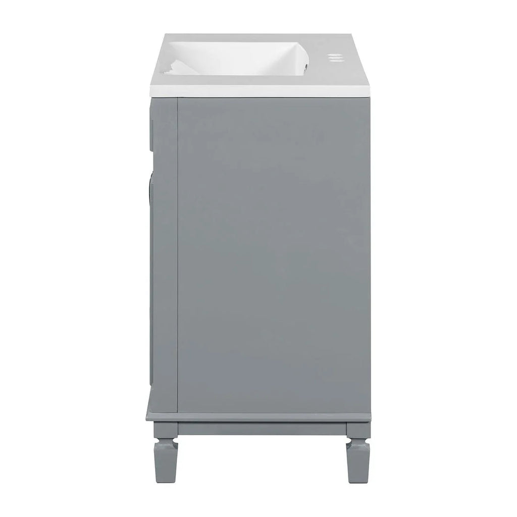 Moderne badkamermeubelset van 36 inch met wastafelblad, spiegelkast, 2 deuren en 2 laden