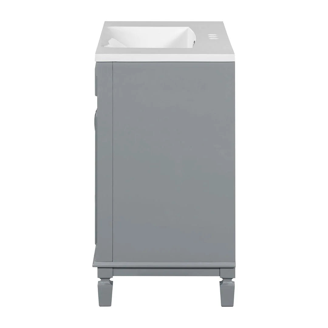 Moderne badkamermeubelset van 36 inch met wastafelblad, spiegelkast, 2 deuren en 2 laden