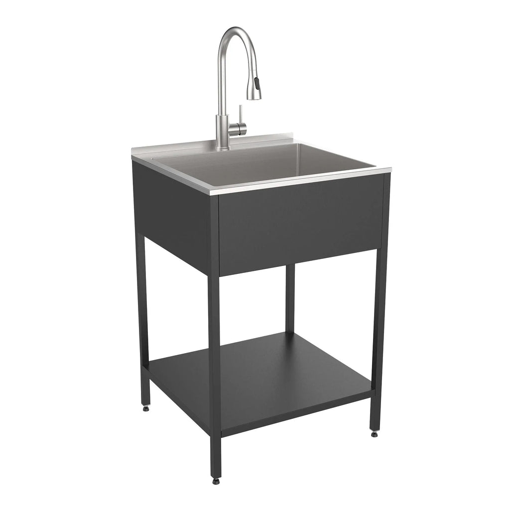 Évier de buanderie et meuble lave-linge en acier inoxydable de 24 po L x 22 po P x 35 po H