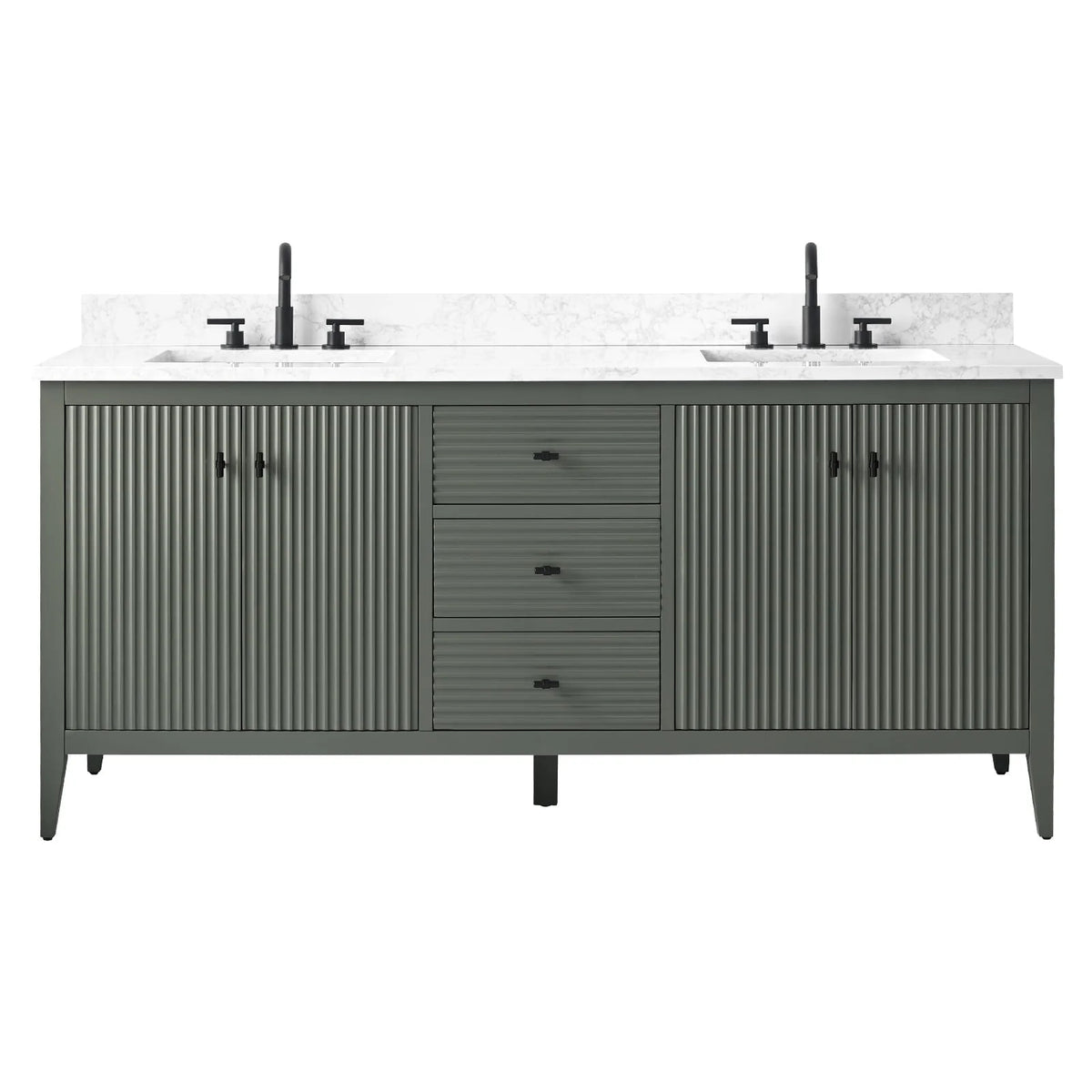 Mobile bagno Vanity Art 72 con doppio lavabo e piano in marmo composito