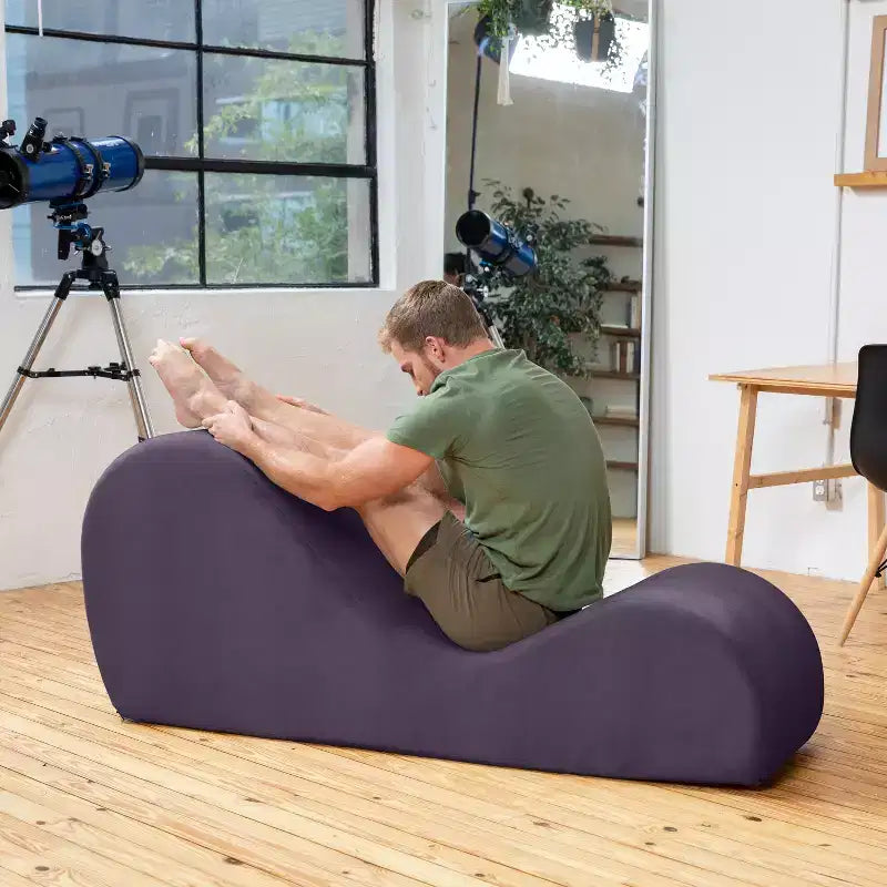 Espreguiçadeira elegante Avana para ioga - fabricada nos EUA - ideal para alongamentos, relaxamento, exercício e muito mais, 60D x 18W x 26H polegadas, cinzento-claro