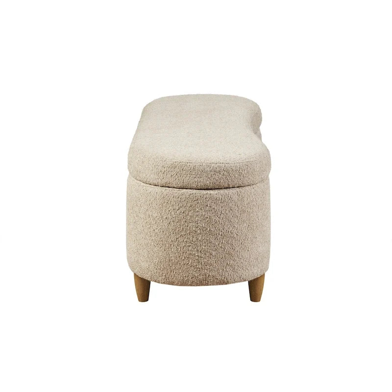 Banco de arrumação INK+IVY Bailey em bouclé taupe com tampo rebatível