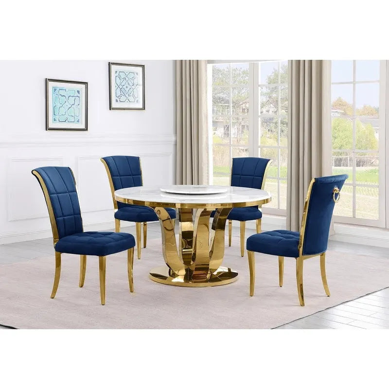 Conjunto de jantar redondo de 5 peças Best Quality Furniture D325-SC324-7