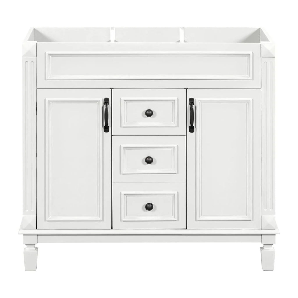 Moderne badkamermeubelset van 36 inch met wastafelblad, spiegelkast, 2 deuren en 2 laden