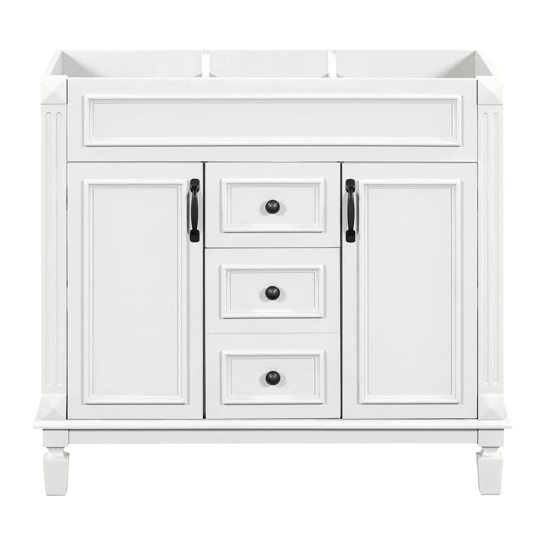 Moderne badkamermeubelset van 36 inch met wastafelblad, spiegelkast, 2 deuren en 2 laden