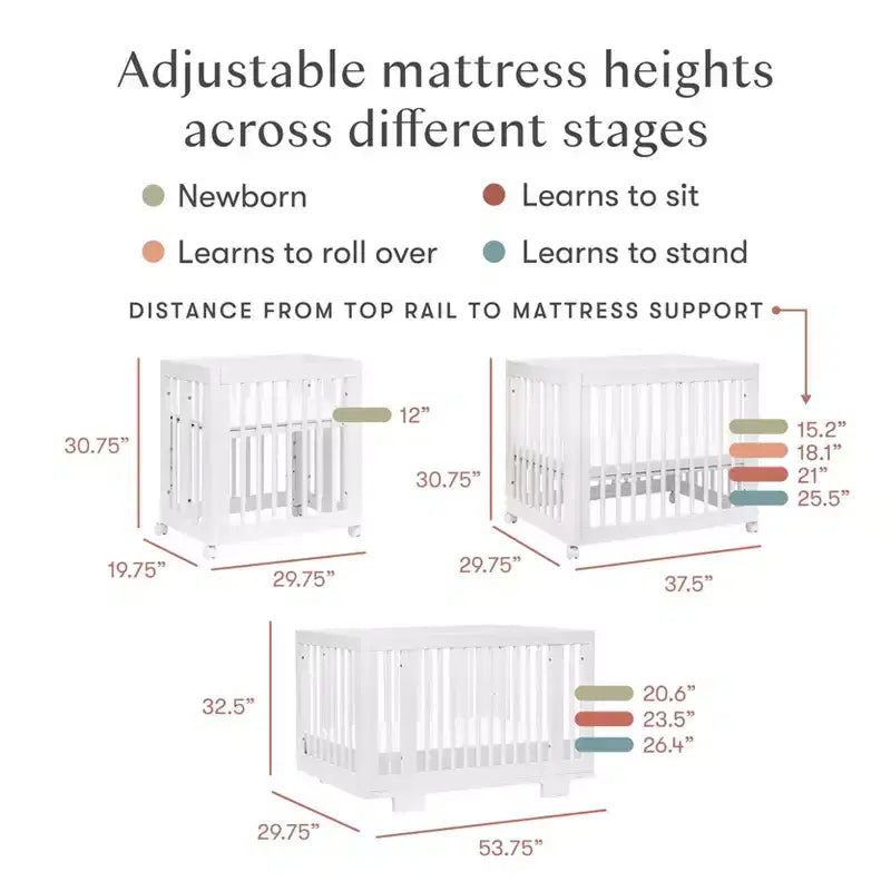 Berço convertível Babyletto Yuzu 8 em 1 com kits de conversão para todas as fases